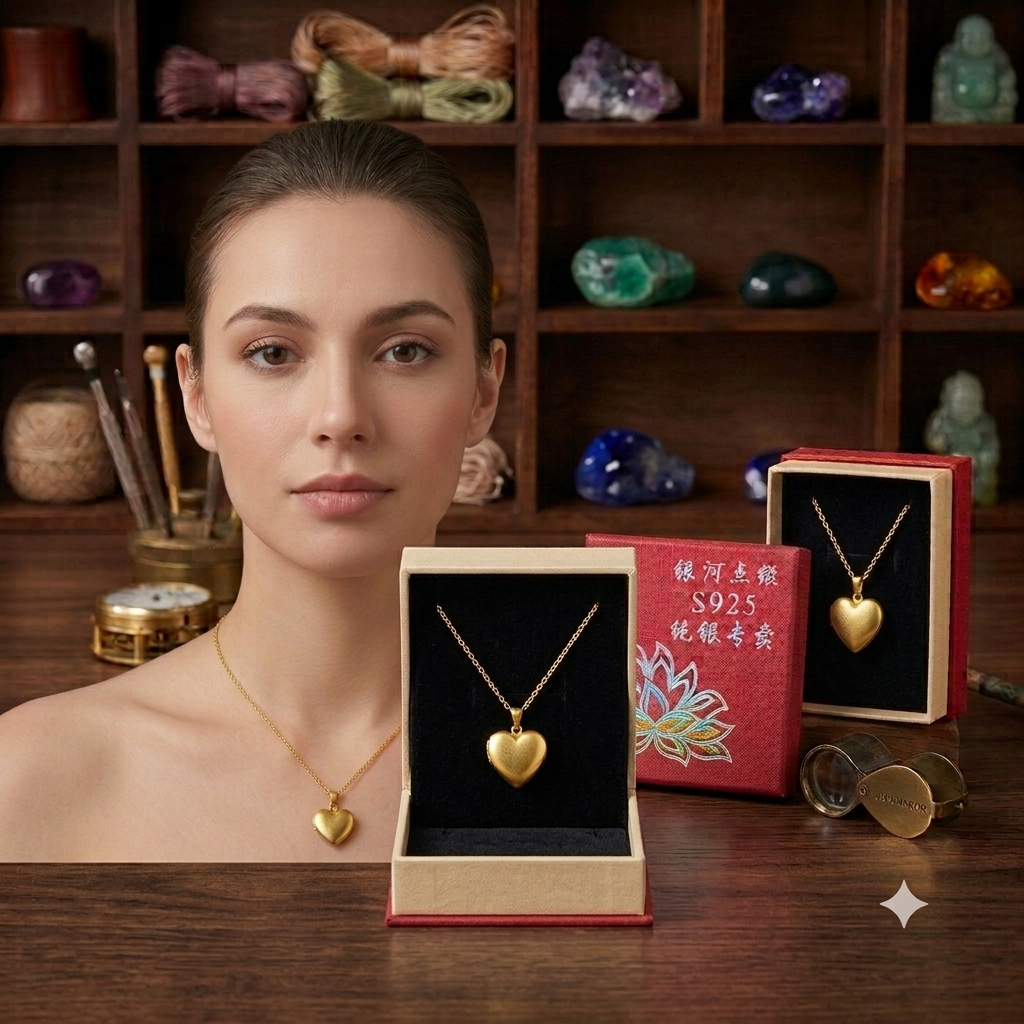 Timeless Golden Heart Locket Keepsake | Hand-Finished Jewelry | Luxury Boxed Heart Locket