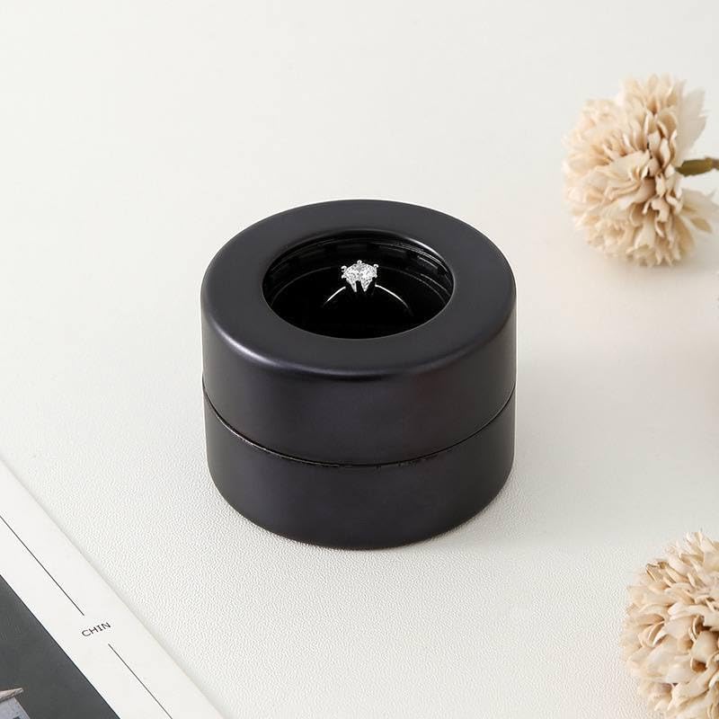 Wedding Ring Box Creative Rotating Rising Metal Ring Holder with Silver Ring