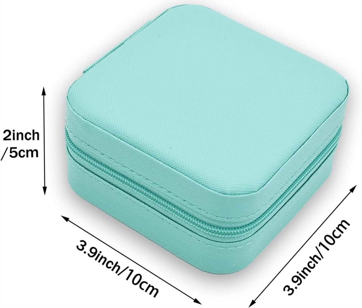Mini Leather Square Jewellery Box – Portable Travel Organizer for Rings, Earrings & Necklaces