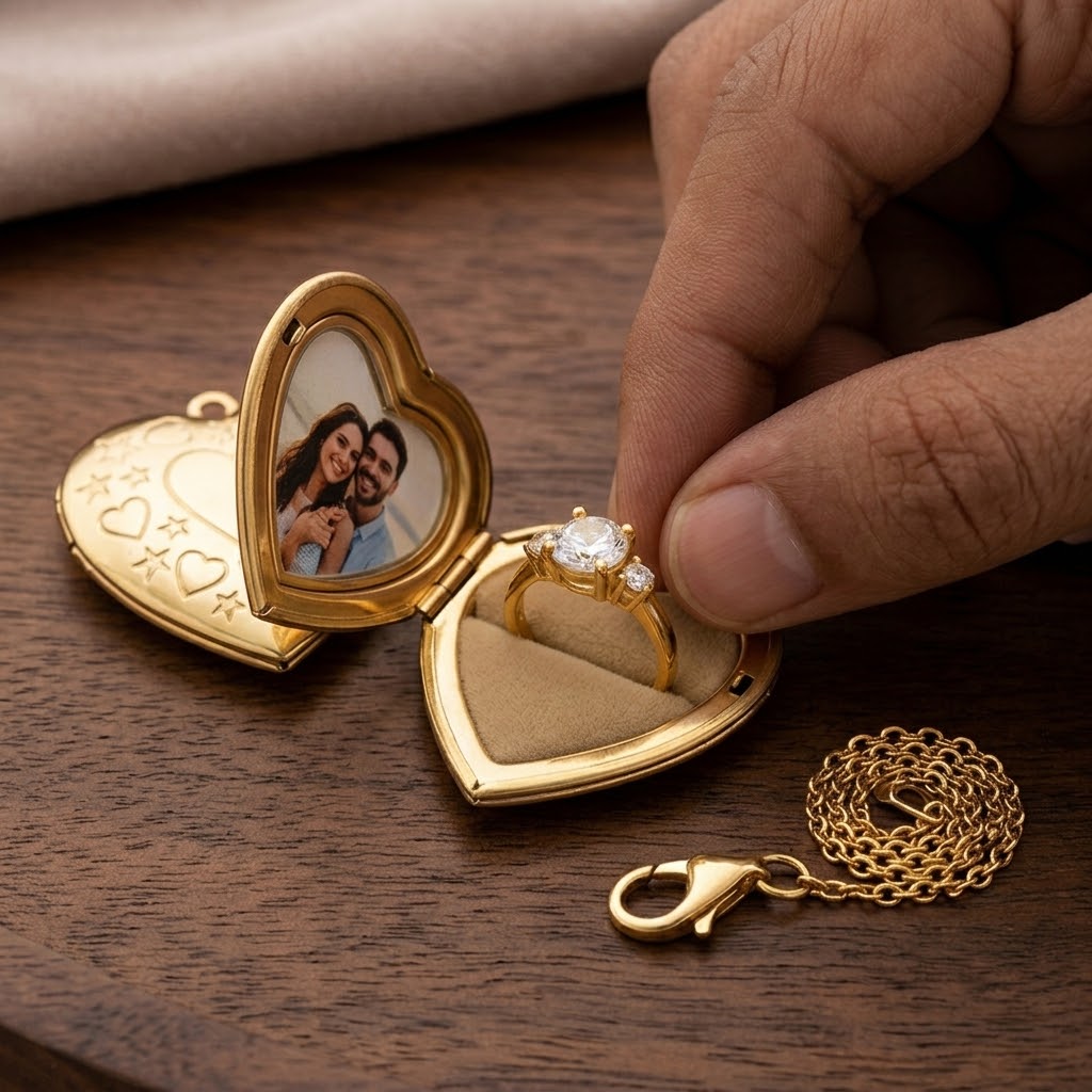 Romantic Teddy Bear Jewelry Box with Clear Dome Ring Holder – Perfect Gift Box for Proposal, Valentine’s Day & Anniversaries
