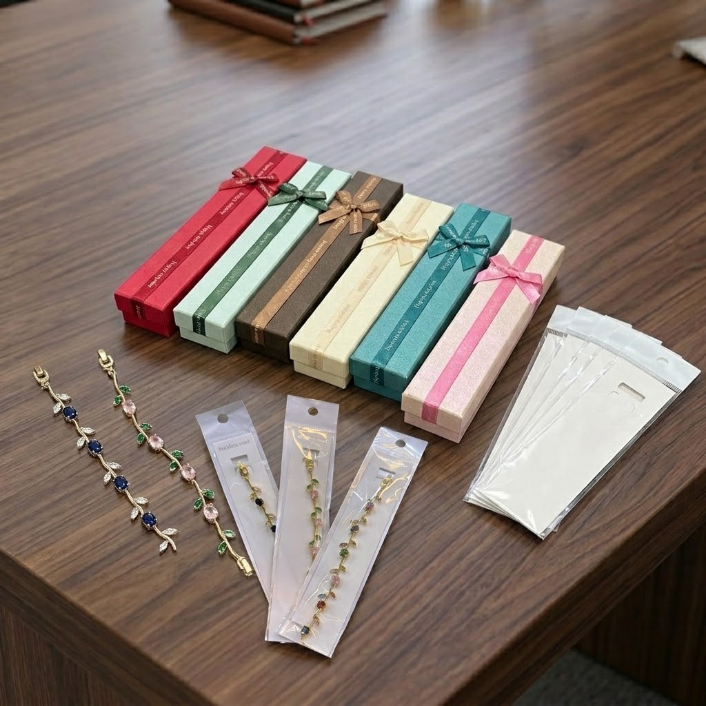 Stainless Steel Colorful Gemstone Leaf Bracelets with Luxury Gift Box - Viral Tulip Brecelets