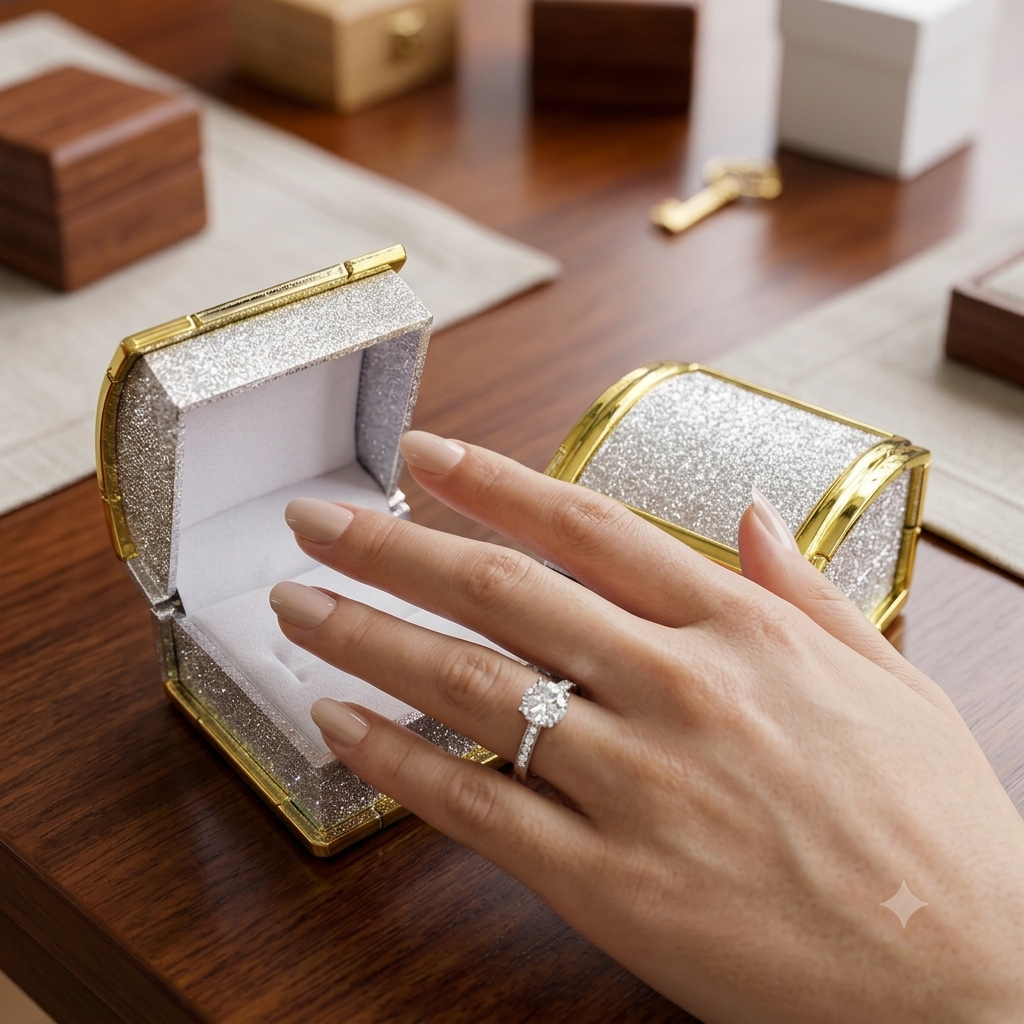 Elegant Solitaire & Infinity Rings with Glitter Display Boxes - Silver Promise Rings
