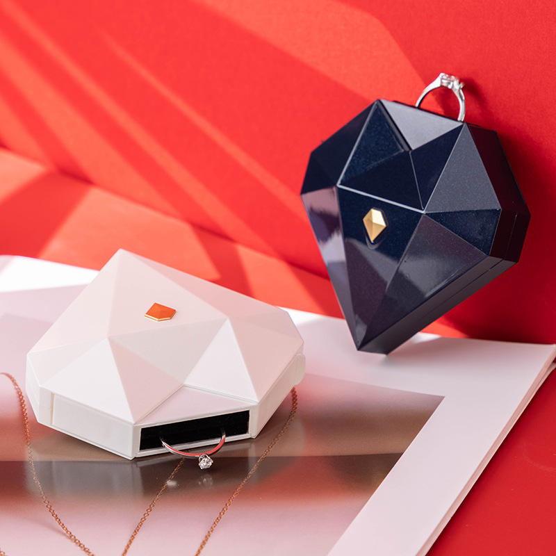 Heart-Shaped Pop-Up Ring Box with Silver Ring – Romantic Jewelry Gift Box